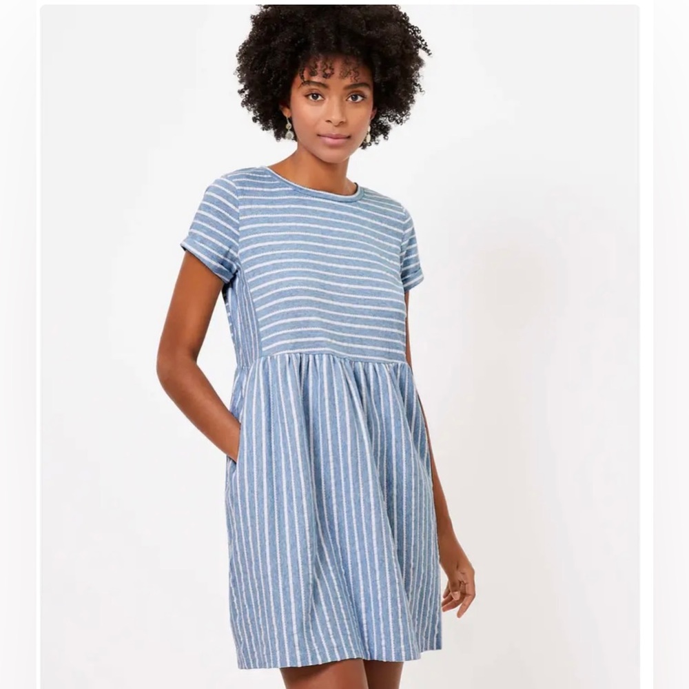 Loft Striped Baby Doll Dress With Pockets size MP